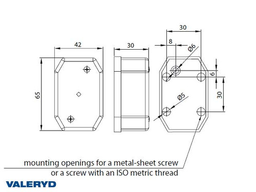 LED Side marking light 65x42x30mm yellow 12-30 V incl. 450 mm cable 