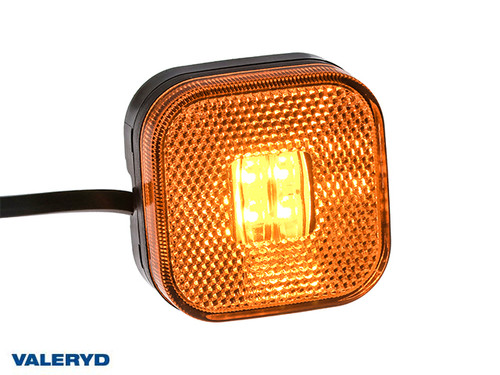 LED Side marking light Valeryd 62x62x27mm yellow 12-30V incl. 450mm cable