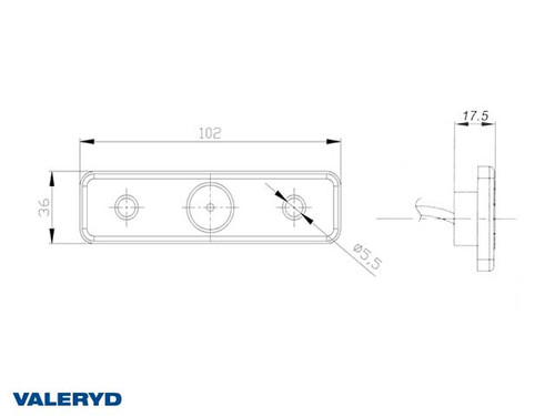 LED Side marking light Valeryd 102x36x17mm yellow 12-30 V with reflector incl. 450 mm cable  [3176008]