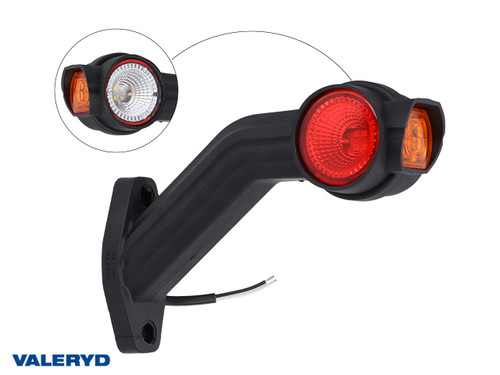 LED End outline marker Valeryd 190x138xØ52mm R Red/White/Yellow 12-36V, 0,5m cable