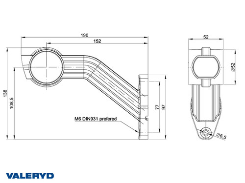 LED Pozicija Valeryd 123x80x38mm žuta boja kat.5 12-36V, kabel