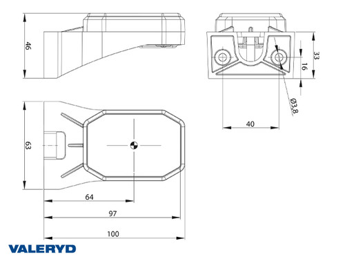 LED Position light 100x63x46mm white incl. QS075 contact [3170071]