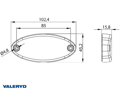 LED Pozicijsko svjetlo 102,4x45,2x15,8mm 12-36V Crvena 50cm kabel ulazi. QS150 kontakt