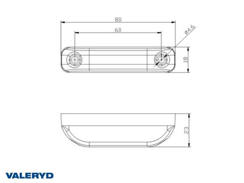 LED Side marking light Valeryd 80x18x23mm yellow 12-30 V incl. 450mm cable 