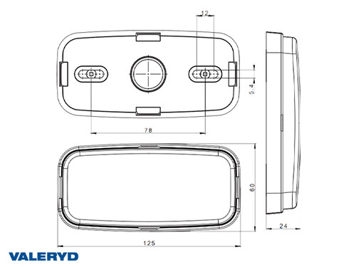 LED Position light 125x60x24mm red 46cm Cable [3170017]