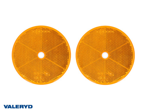 Round reflector 80 mm yellow screw hole (2 pack) [3160042]