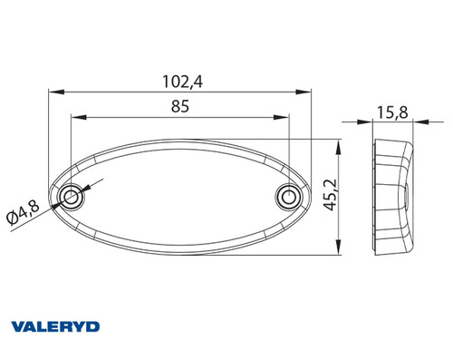 LED Position light 102,4x45,2x15,8mm 12-36V white 50cm Cable incl. QS075 contact [3156101]