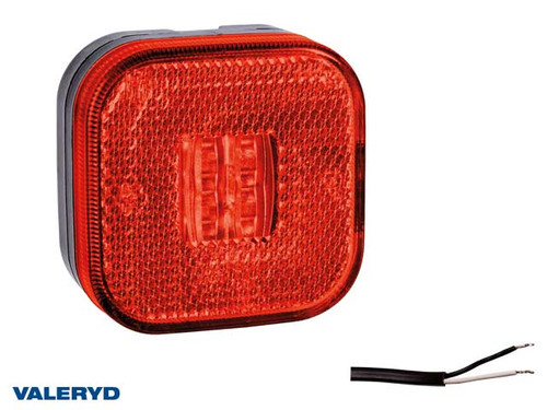 LED Position light Valeryd 62x62x27 red 12-30V incl. 450mm cable [3156095]