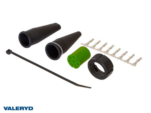 Bayonet socket Aspöck 8-pins right/green , internal slots  [3109010]