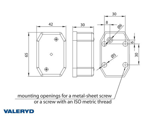 LED Position light Valeryd 65x42x30 red 12-30V incl. 450mm cable