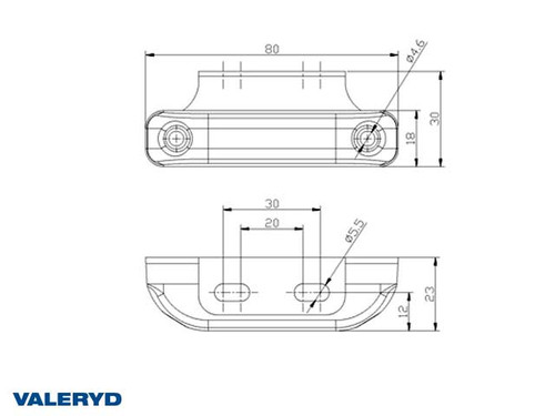 LED Position light Valeryd 80x30x23 white 12-30 V incl. 450 mm cable  [3156032]