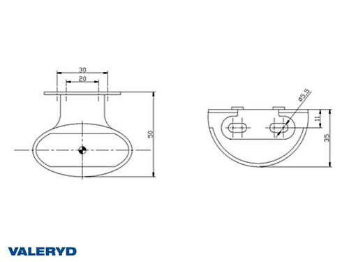 LED Position light Valeryd 60x50x35 red 12-30V incl. 450 mm cable 