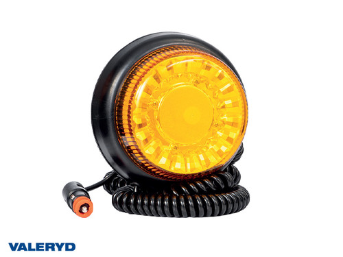 LED Warning light yellow 12- 24V Cable 3m connection for cigarette lighter. Magnetic mount [3110017]
