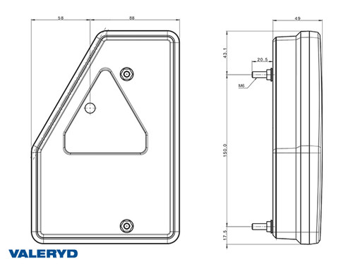 LED Rear light SCANDI-277 R 210,6x146x49 12V, incl. 1m Cable [3010292]