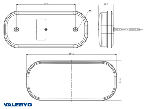 LED Tail light SCANDI-230 Right/Left 214,3x94,3x37,7 12-36V incl. 1 m cable