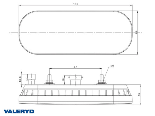 LED Tail light SCANDI-320 Right/Left 195x75x35, 12/36V, Bayonet 5-pin. connection