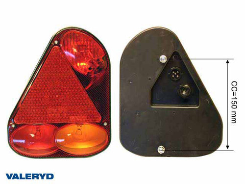 Tail light fits Jokon Ear Left 220x175x56 with triangle reflector and fog light , Bayonet 5-pin