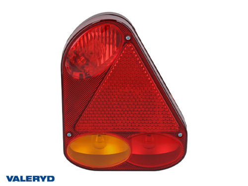 Tail light fits Jokon Ear Right 220x175x56 with triangle reflector and fog light, Bayonet 5-pin 
