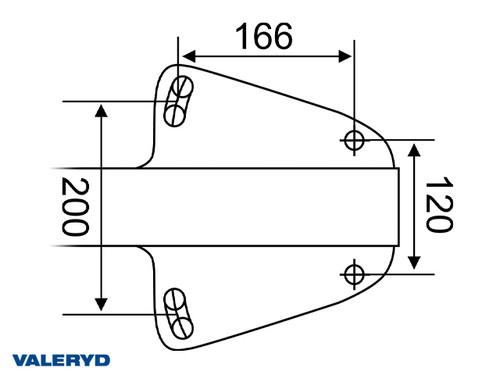 Overrun brake Knott, V, KF13-C, vers. GF, OE, 750-1300Kg, with bracket for jockey wheel  [2425013]
