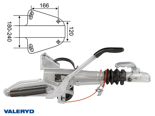 Overrun brake Knott KFG30-A 3000 kg GF with jockey wheel bracket
