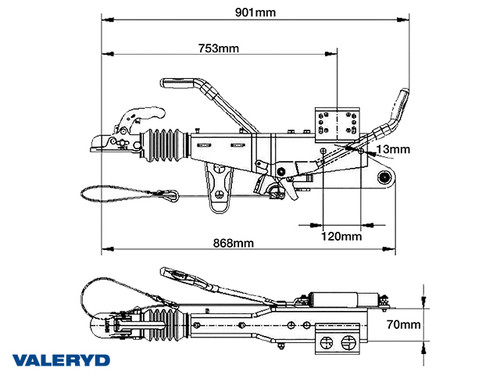 Overrun brake Knott KRV13-E 1400 kg GF