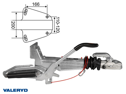 Overrun brake Knott, V, KF30-E, vers. GF, OE, 1600-3000Kg, with plate [2410043]