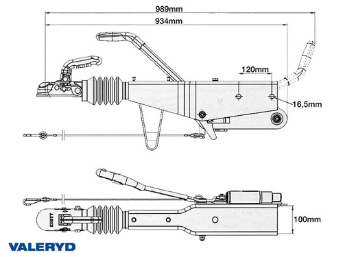 Overrun brake Knott, Vkt., KRV30-B, 100x100 1600-3000Kg 