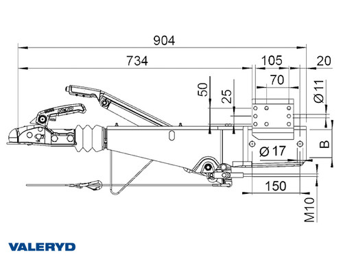 Overrun brake ALKO 251S 2600 kg