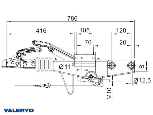 Overrun brake ALKO 90S/3 1000 kg A1 70x70