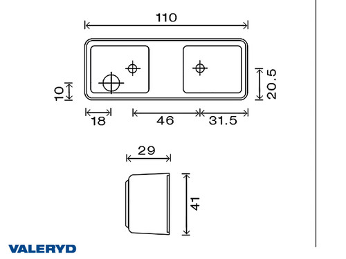 Side marking light Aspöck/SIM/Talmu 110x41x28mm