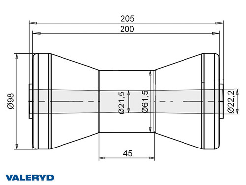 Keel roller Plastic 205x98, Hole Ø21 mm, 1000 kg [6369004]