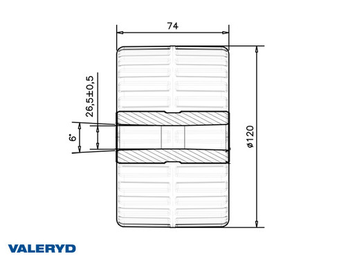 Wobble roller Ø120 mm, Hole Ø26.5 mm, 1000 kg [6369103]
