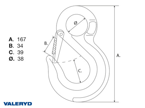 Eye Sling Hook G80 10-8mm, 3150Kg [6510202]
