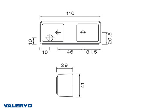 Spare lens Aspöck/SIM/Talmu position light 110x41 white with reflector  [3130001]