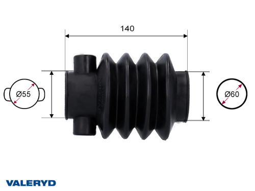 Rubber bellows Universal 55/60 L=140; AL-KO / Knott / Schlegl  [2239003]
