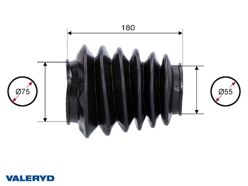 Rubber bellows Peitz AK3508; 75/55 L=180 [2237002]