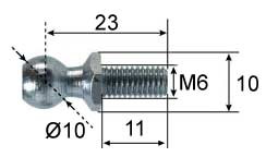 Ball stud Ø10; L=23; M6 [6890005]