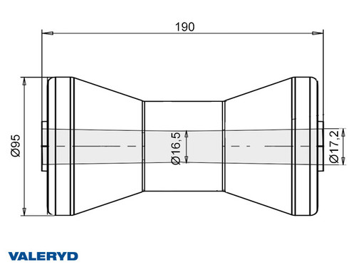 Keel roller Plastic 190x95, Hole Ø16 mm, 1000 kg [6369005]