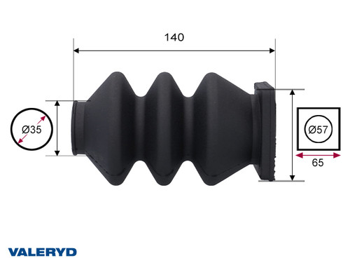 Rubber bellows GSM Ø35/57 L=140 [2233101]