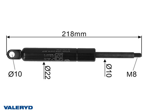 Gasfeder für Handbremshebel ZAF 1,0-1,6