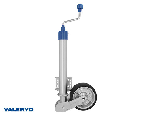 Auto fold jockey wheel Ø60 mm Metal rim Solid rubber wheel 200x60 mm. Sup. load 250 Kg U-brckt