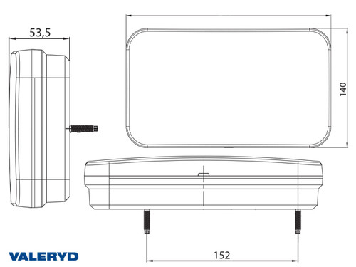 LED Tail light SCANDI-370 12-36V, Right, 7 functions, 1 meter cable 