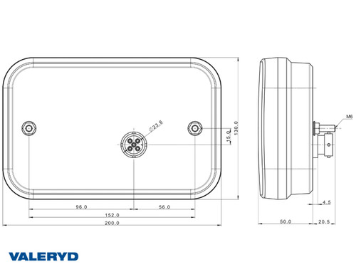 LED Tail light SCANDI-270 Blue Right, 200x130x50 , 12V, Bayonet 5-pin CANBUS