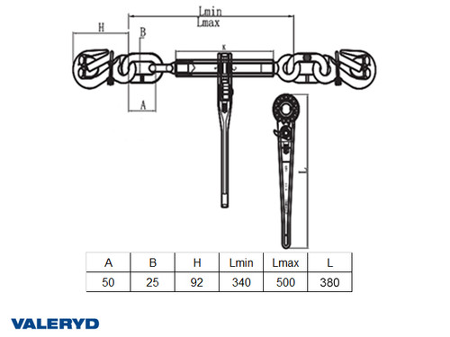 Zatezač lanca-račna 8-8mm, 4000Kg
