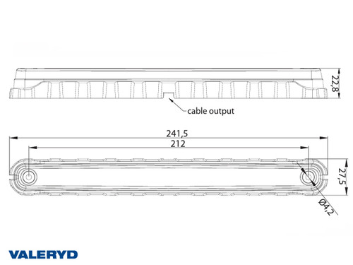 LED Position light Valeryd 241,5x27,5x22,8mm red 12-30V incl. 0,15m cable [3156113]