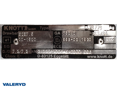 Coupling head 750 Kg Knott KZE 7,5 V-drawbar [2295004]