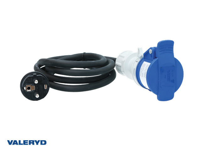 CEE adapter 3-polig CEE female-Schuko male L= 1,5 m 250V/16A IP44