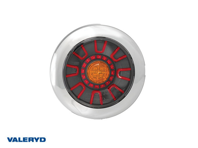 LED-Rücklicht SCANDI-313 chrom Valeryd Rechts/Links Ø155×39mm 12-36V, bajonettanschluss 5-pol