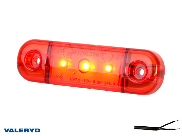 LED Umrissleuchte WAŚ 83,8x24,2x10,4 rot, 0,23 m kabel