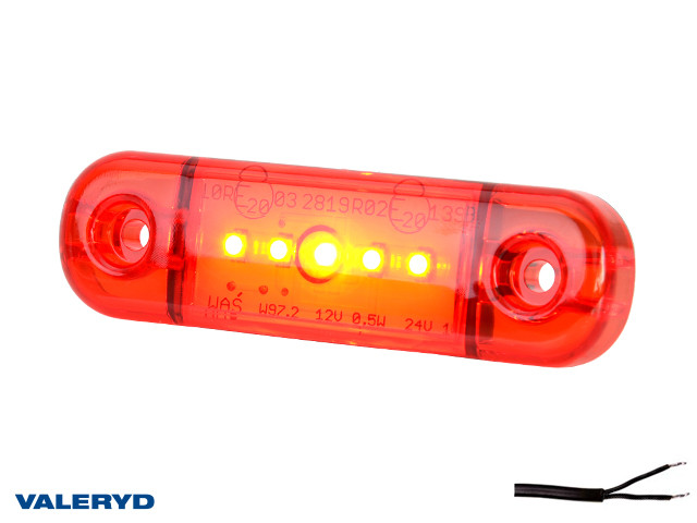 LED Umrissleuchte WAŚ 83,8x24,2x10,4 rot , 0,23 m Kabel